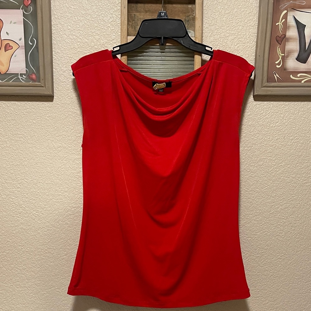 Premise Vibrant Red Draped Blouse